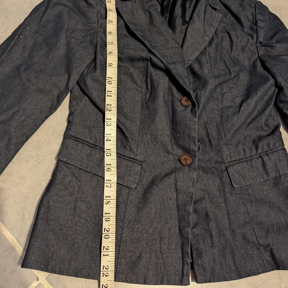 Brooks Brothers Women’s Dark Denim Blazer Jacket Two Button Structured Sz4 - Picture 4 of 11